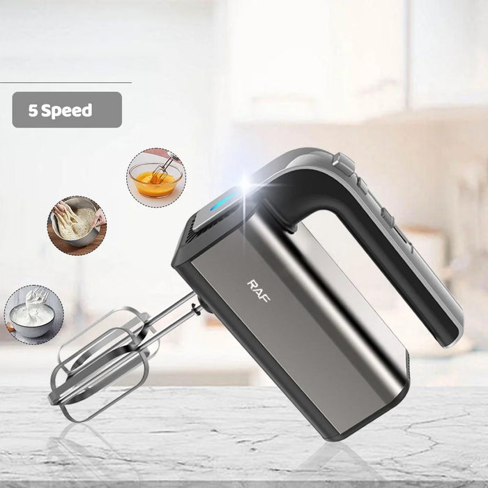 RAF 6664 Handheld Electric Mixer 800W 5 Speeds Hand Mixer with Beater Dough Hook, EU Plug (BPA Free, No FDA) - Grey - 2