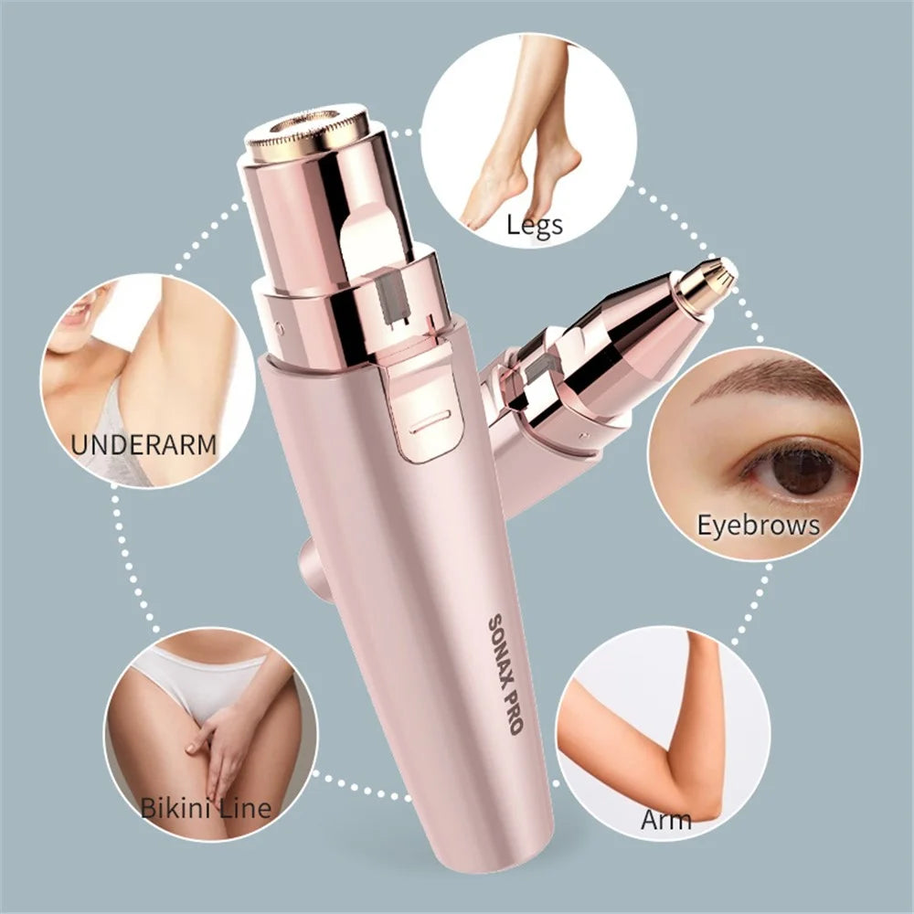 MARSKE SN-8711 2 In 1 Rechargeable Electric Lady Shaver Epilator Body Hair Removal Razor Trimmer - 4