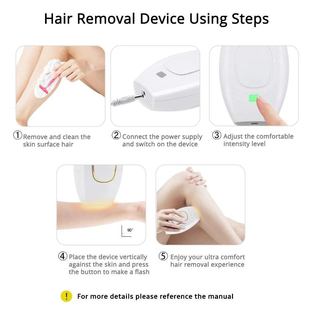 Photorejuvenation IPL Hair Removal Device Home Beauty Salon Using Facial Hair Remover - White / AU Plug - 5