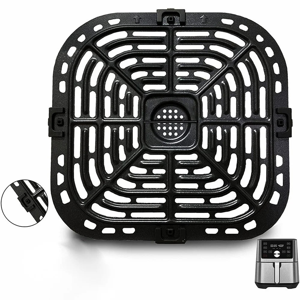 Air Fryer Replacement Grill Pan for Instant Vortex Plus 6QT, Grill Plate Tray with 4 Rubber Bumpers Feet (FDA Certified, BPA-free) - 1