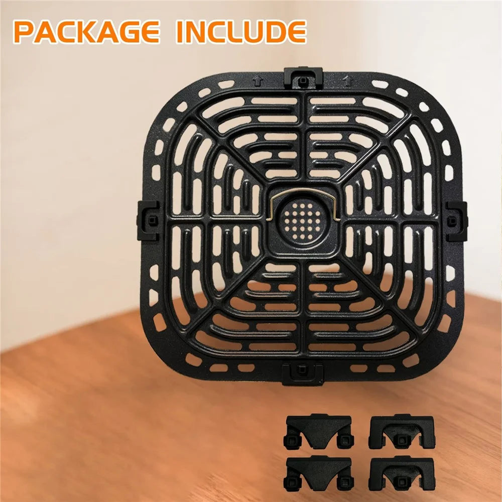 Air Fryer Replacement Grill Pan for Instant Vortex Plus 6QT, Grill Plate Tray with 4 Rubber Bumpers Feet (FDA Certified, BPA-free) - 2