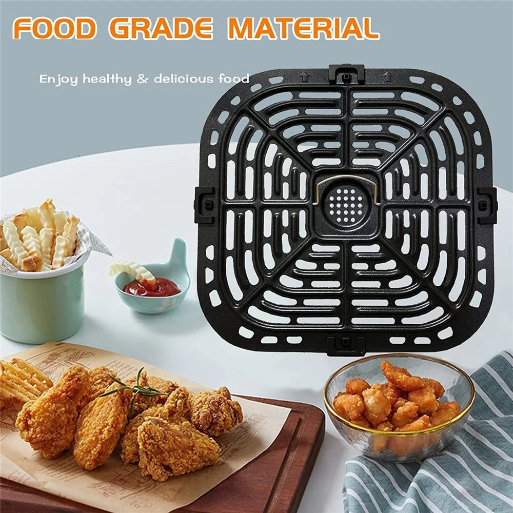 Air Fryer Replacement Grill Pan for Instant Vortex Plus 6QT, Grill Plate Tray with 4 Rubber Bumpers Feet (FDA Certified, BPA-free) - 4