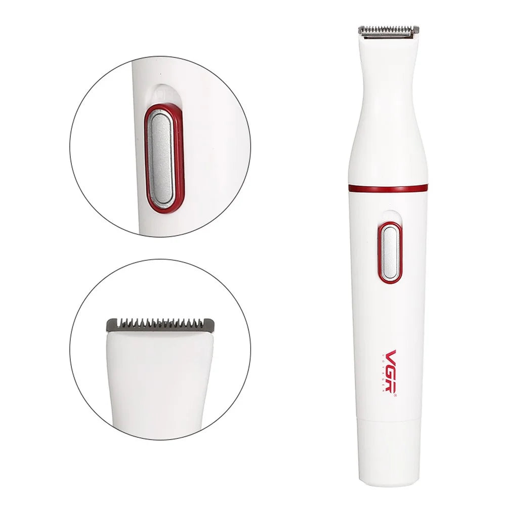 VGR V-725 Eyebrow Trimmer Electric Eyebrow Razor Facial Hand Hair Remover Painless for Women Beauty (Not Include Battery) - 2