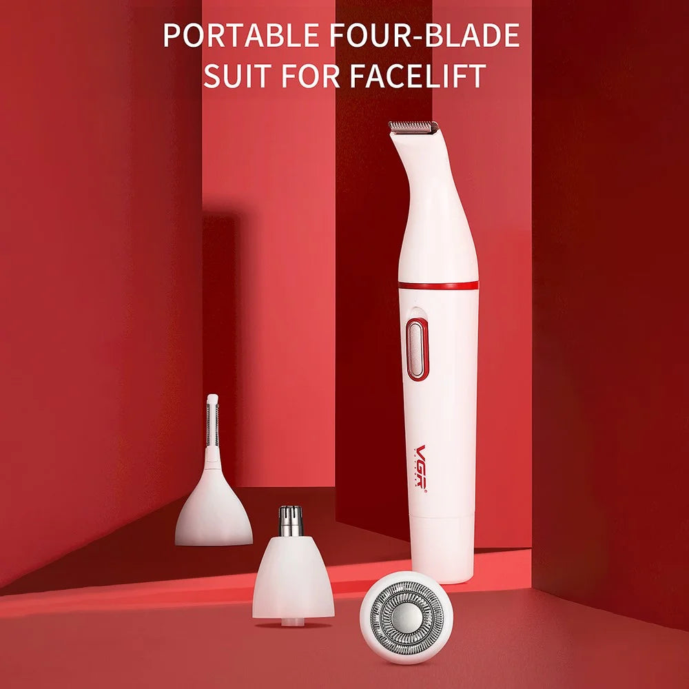 VGR V-725 Eyebrow Trimmer Electric Eyebrow Razor Facial Hand Hair Remover Painless for Women Beauty (Not Include Battery) - 3