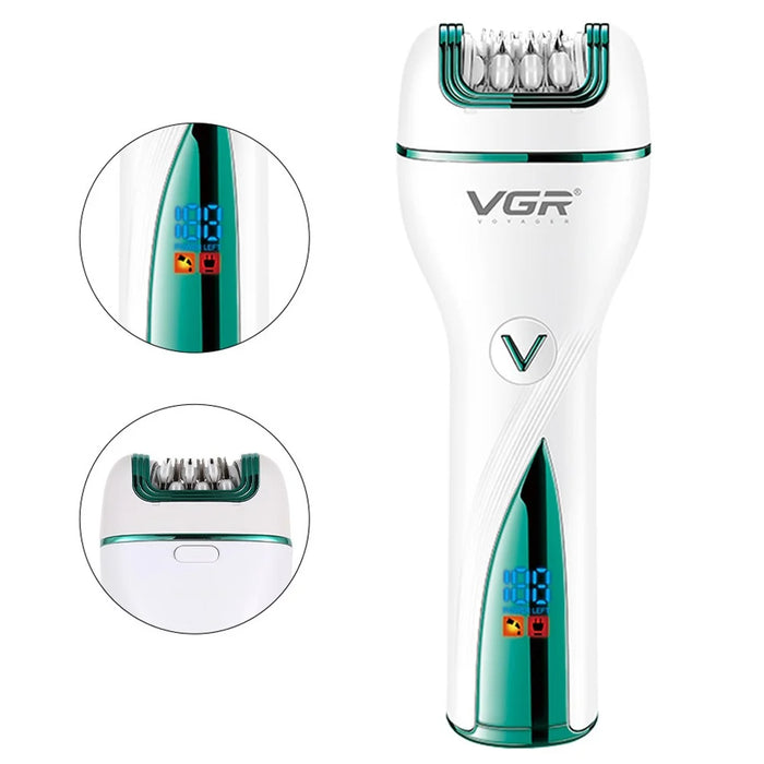 VGR V-728 3 in 1 Portable Electric Epilator Intelligent Digital Display Hair Removal Machine - 2