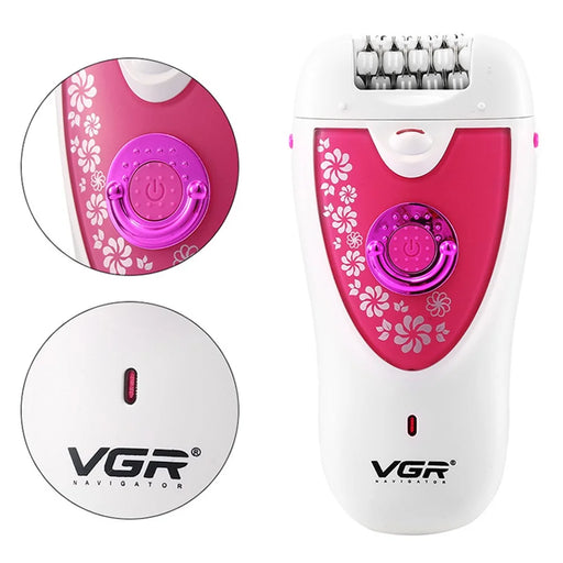VGR V-722 3 in 1 Portable Electric Epilator Multi-function Hair Removal Machine for Face Body Leg - Pink - 2