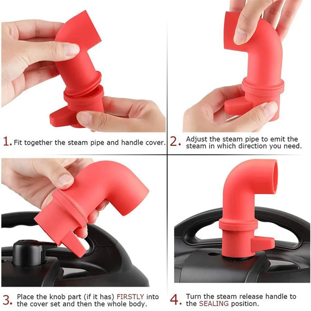 Pressure Cooker Steam Diverter Accessory Food-Safe Silicone Pressure Valve Hose Cover for Instant Pot (BPA-Free, FDA Certified) - 4