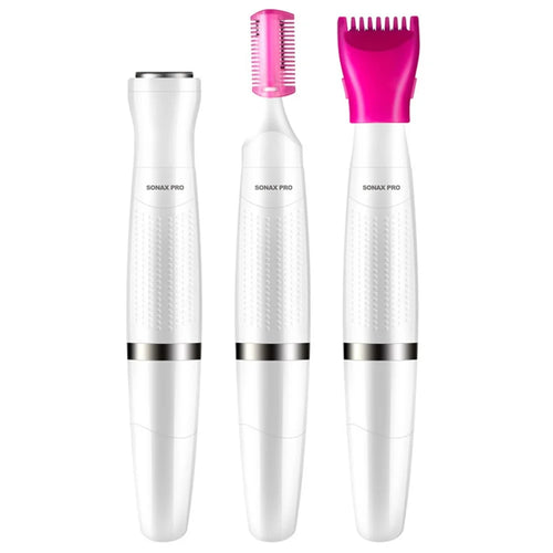 SONAX PRO SN-8855 3-in-1 Women Shaver Electric Hair Removal Beauty Device (without Battery) - White - 1