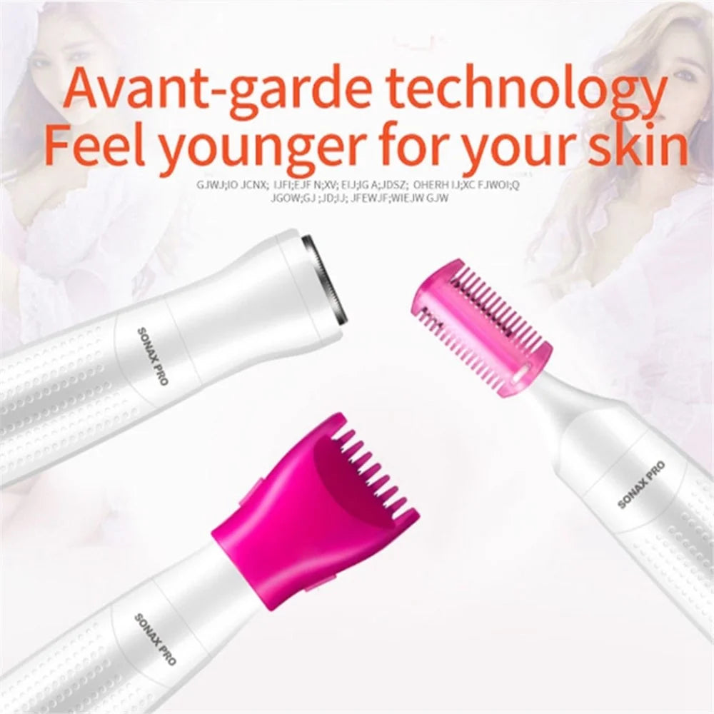 SONAX PRO SN-8855 3-in-1 Women Shaver Electric Hair Removal Beauty Device (without Battery) - White - 2