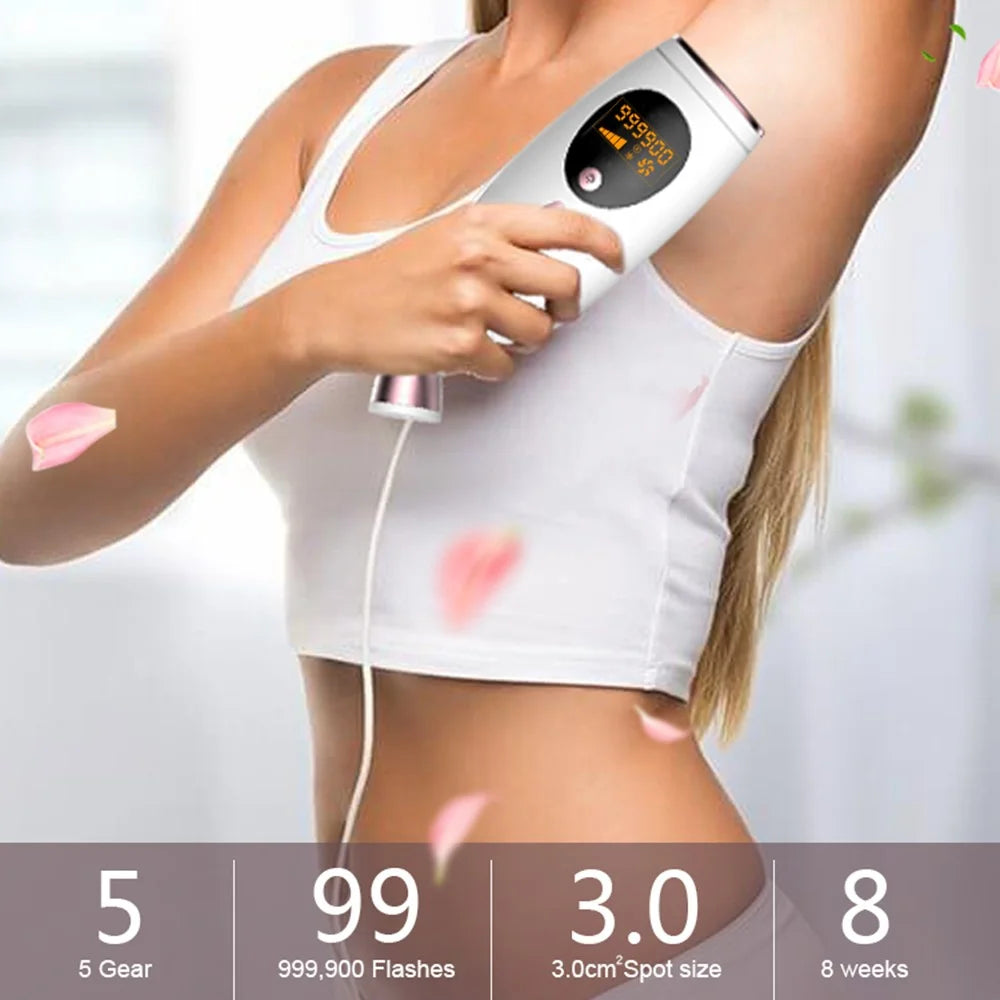 D26 IPL Hair Removal Device 5 Gears 999900 Flash Laser Epilator Bikini Trimmer - Blue / EU Plug - 2
