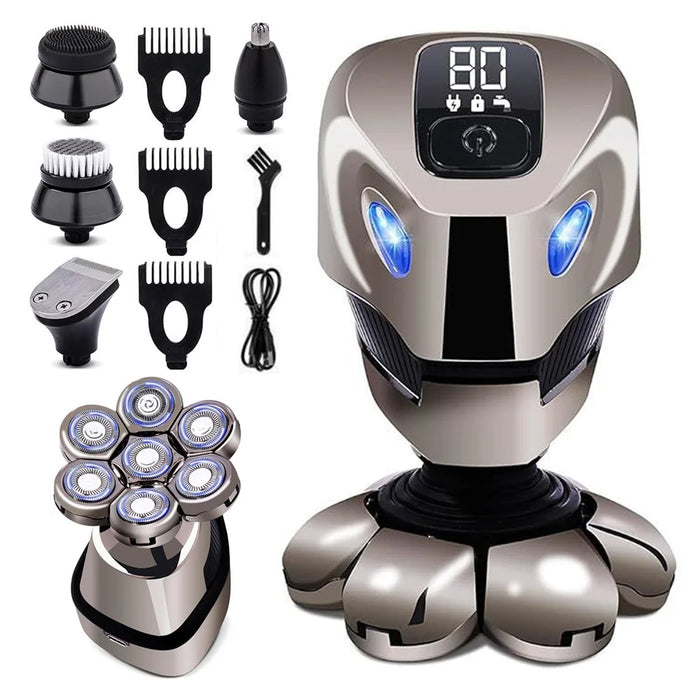 JK-2016 Full Body Washable 5-in-1 Multifunctional Electric Shaver with Digital Display - 1