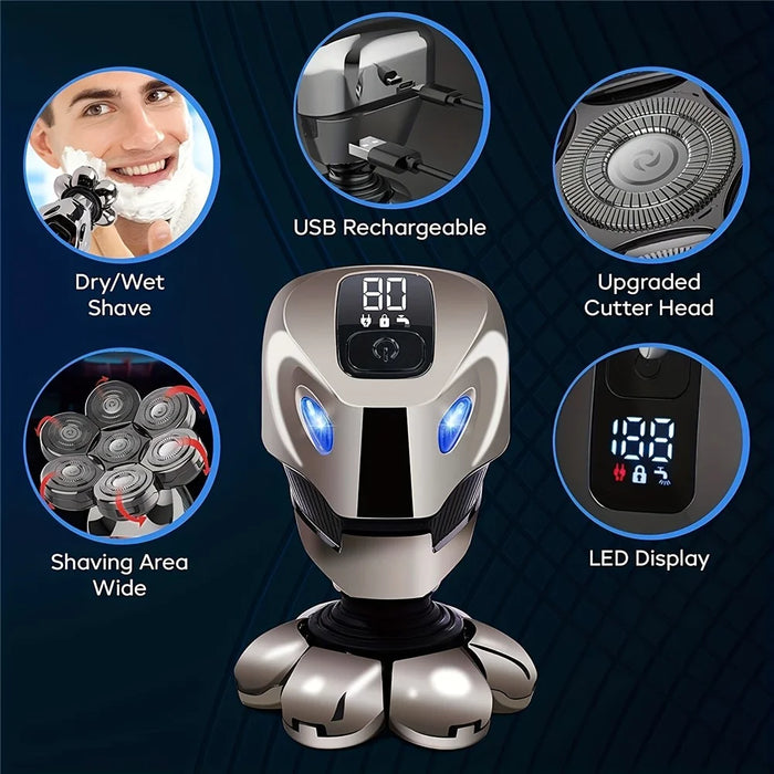 JK-2016 Full Body Washable 5-in-1 Multifunctional Electric Shaver with Digital Display - 6