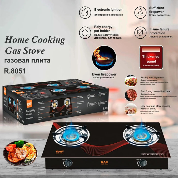 RAF R.8051 Double Burners Gas Cooker Stove Household Kitchen Integrated Cooktops - 2