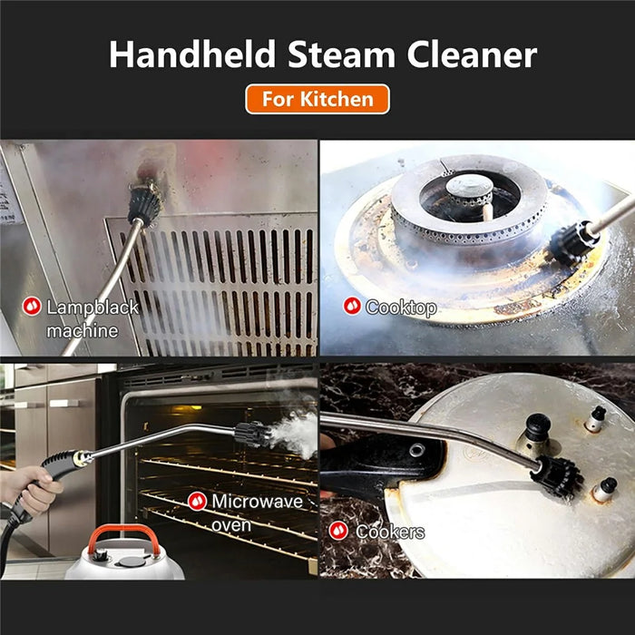 High Pressure Steam Cleaner Kitchen Bathroom Tile Air Conditioner Grease Removal Steam Cleaning Machine, 220V EU Plug - Orange / Black - 7