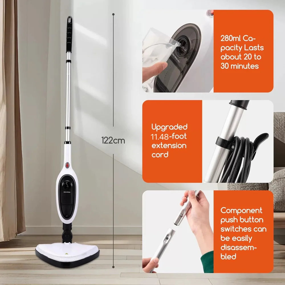 HEB-818 Steam Mop High Temperature Sterilizing Handheld Electric Floor Cleaner for Home Deep Cleaning, EU Plug - 3