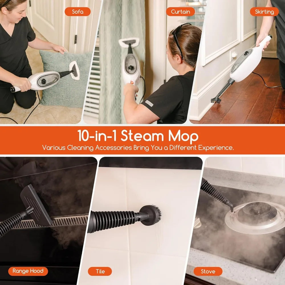 HEB-818 Steam Mop High Temperature Sterilizing Handheld Electric Floor Cleaner for Home Deep Cleaning, EU Plug - 5