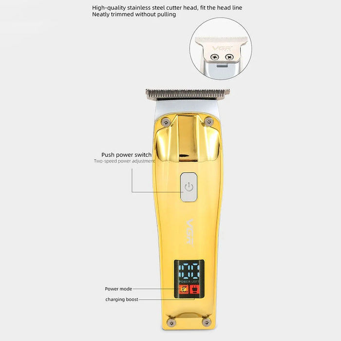 VGR V-956 Hair Electric Clipper LCD Digital Display Hair Trimmer with Stainless Steel Cutter Head Portable Hair Cutter - 4