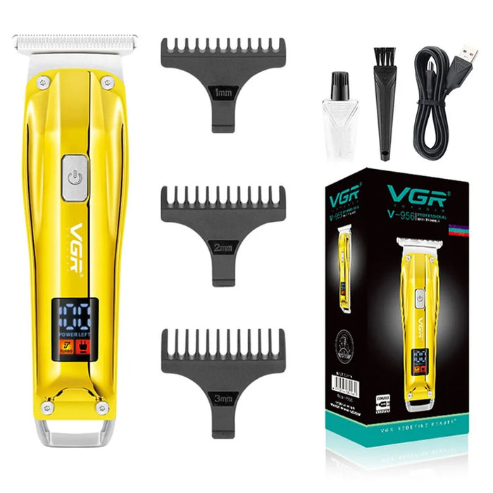 VGR V-956 Hair Electric Clipper LCD Digital Display Hair Trimmer with Stainless Steel Cutter Head Portable Hair Cutter - 6