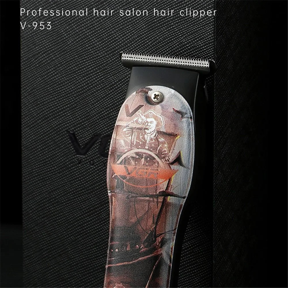 VGR V-953 Graffiti Design Professional Rechargeable Hair Cutting Trimmer Home Travel Men Electric Clipper Haircut Tool - 3