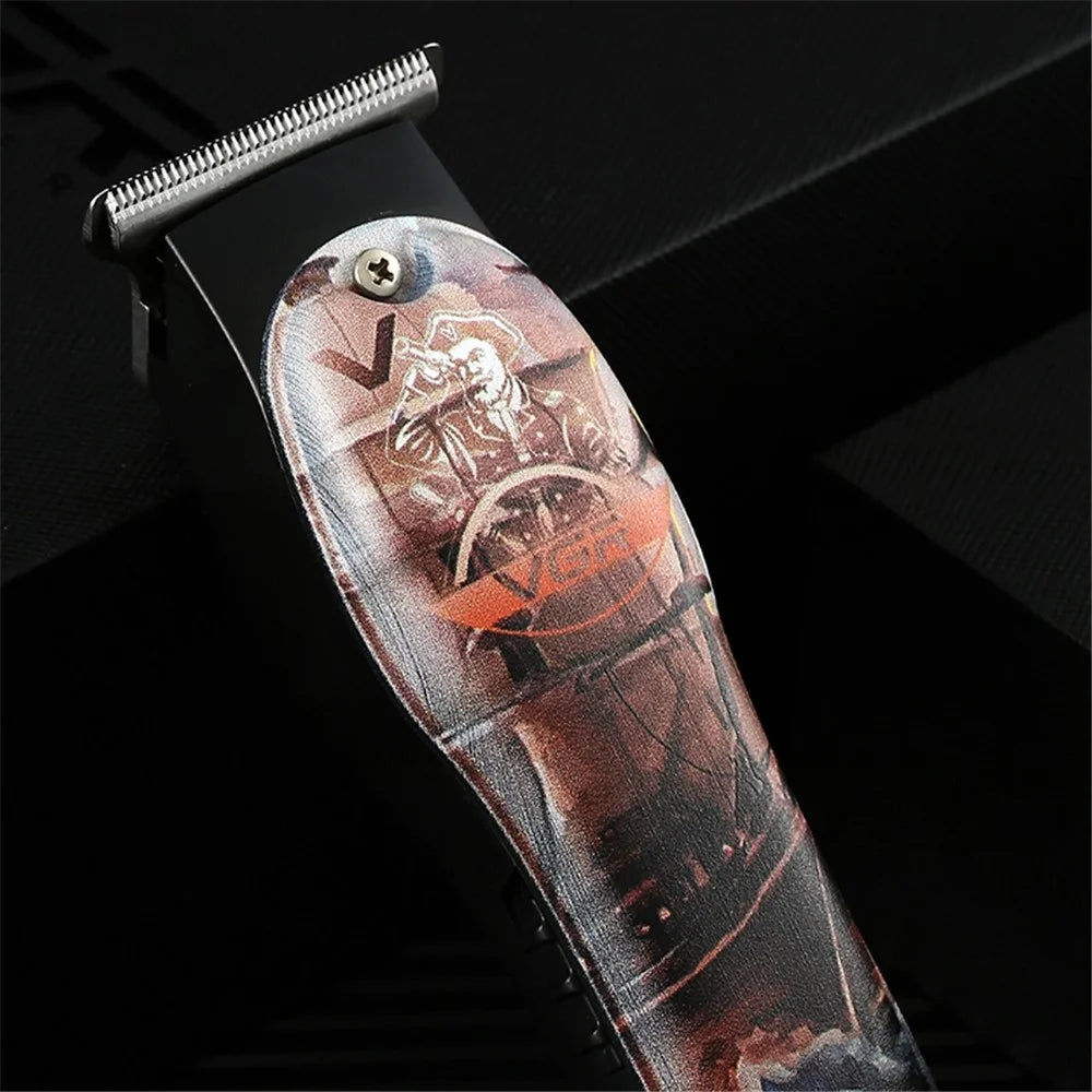 VGR V-953 Graffiti Design Professional Rechargeable Hair Cutting Trimmer Home Travel Men Electric Clipper Haircut Tool - 5