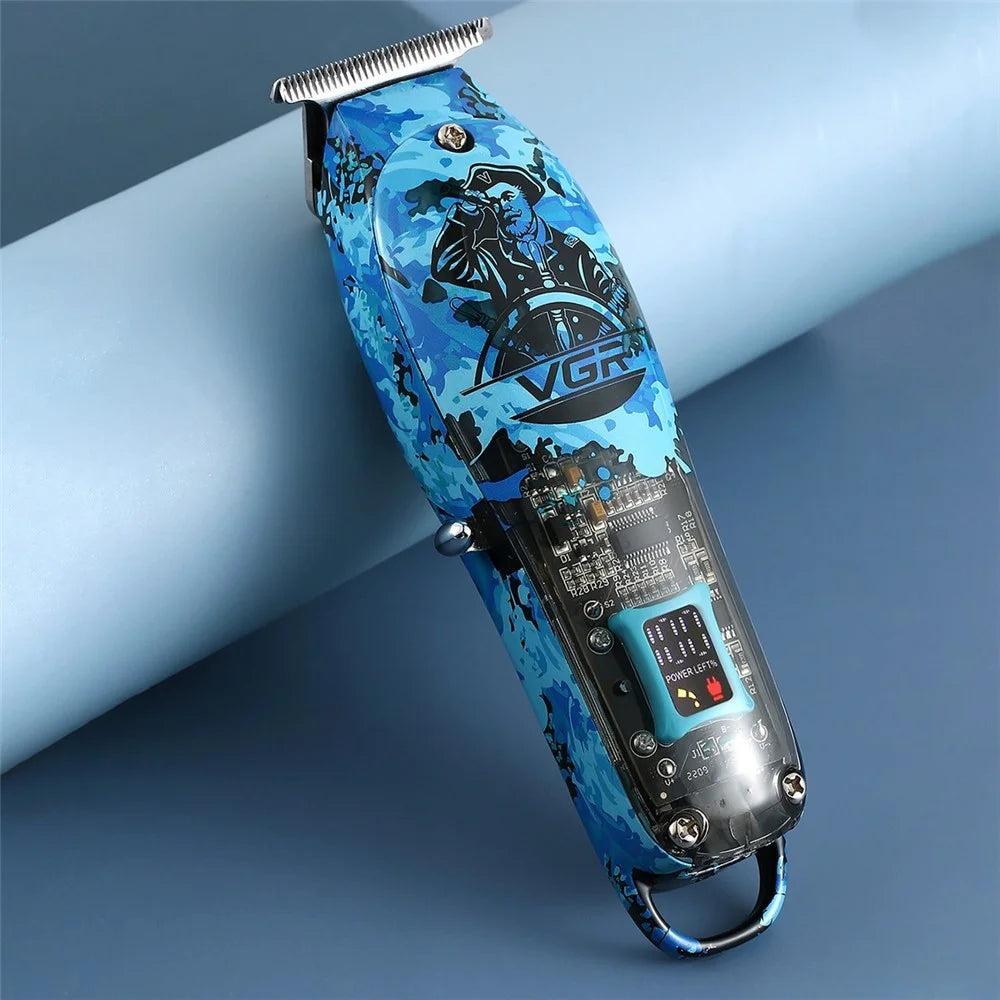 VGR V-923 Hair Electric Clipper Transparent Hair Trimmer with Digital Display Haircut Tool for Home - 2