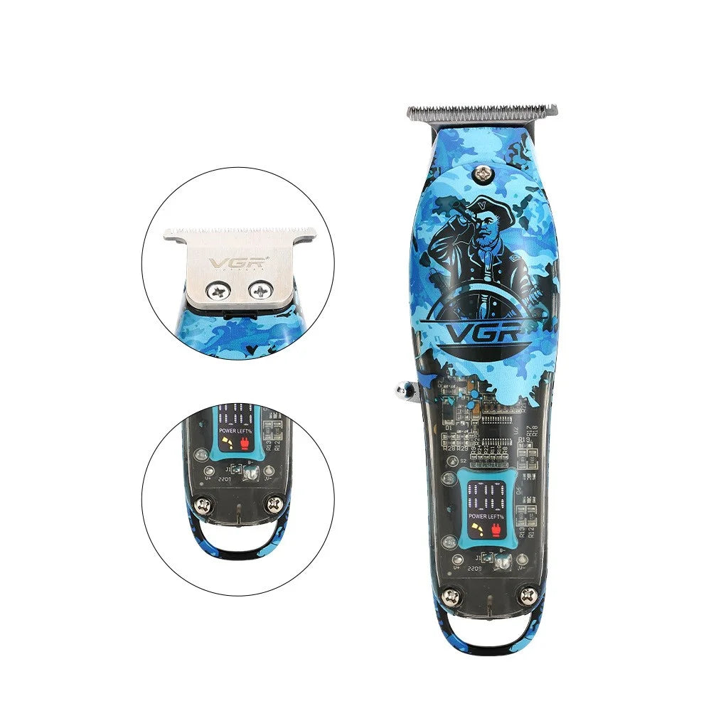 VGR V-923 Hair Electric Clipper Transparent Hair Trimmer with Digital Display Haircut Tool for Home - 4