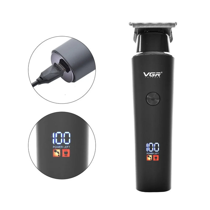 VGR V-937 LCD Digital Hair Electric Clipper Portable Hair Trimmer with Stainless Steel Cutter Haircut Tool for Home - 4