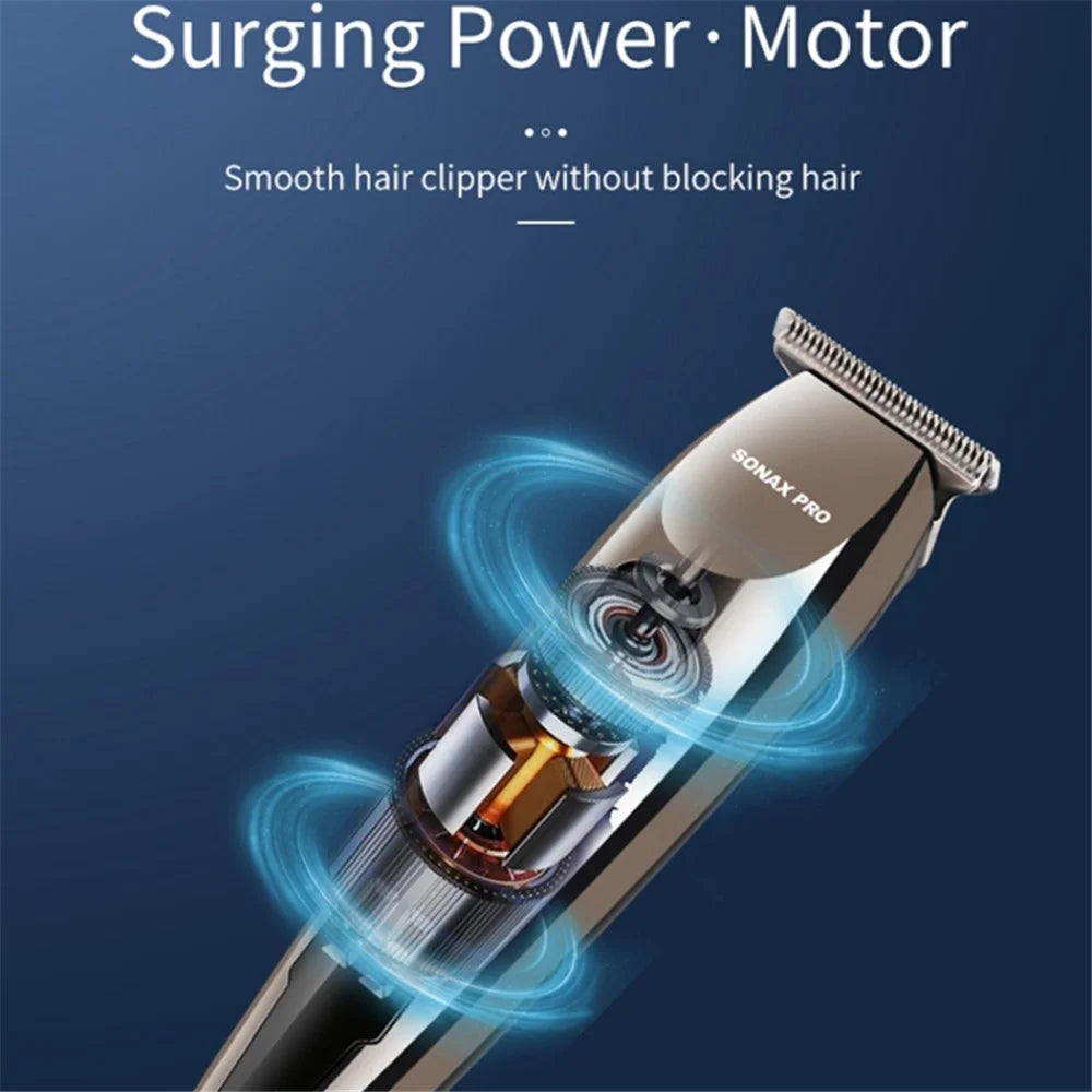 SONAX PRO SN-8099 Digital Display Hair Clipper Battery Powered Portable Hair Trimmer for Barber Shop (without Oil Bottle) - 5