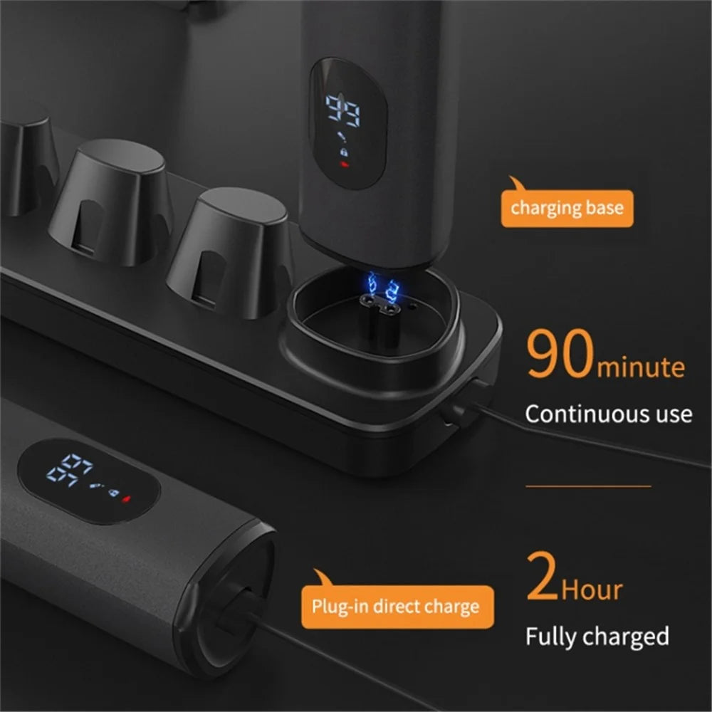 LK-881 5 in 1 Hair Trimmer for Men Electric Shaver Hair Clippers Cordless Nose Beard Razor Kit - Gold - 4