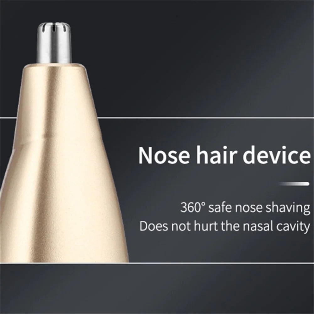 LK-881 5 in 1 Hair Trimmer for Men Electric Shaver Hair Clippers Cordless Nose Beard Razor Kit - Gold - 7
