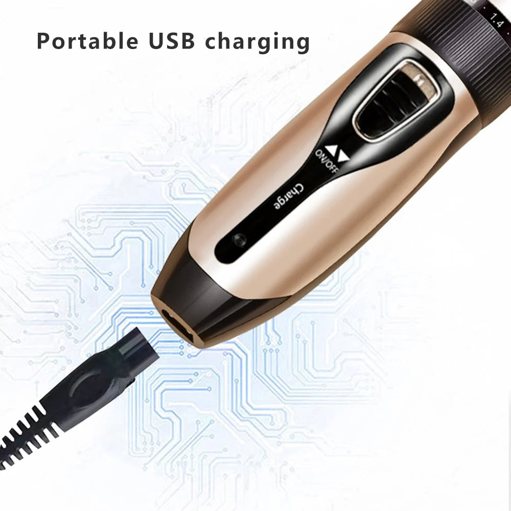 C5 Electric Clipper Professional Hair Trimmer Rechargeable Men Haircut Tool with Sponge and Comb - 4