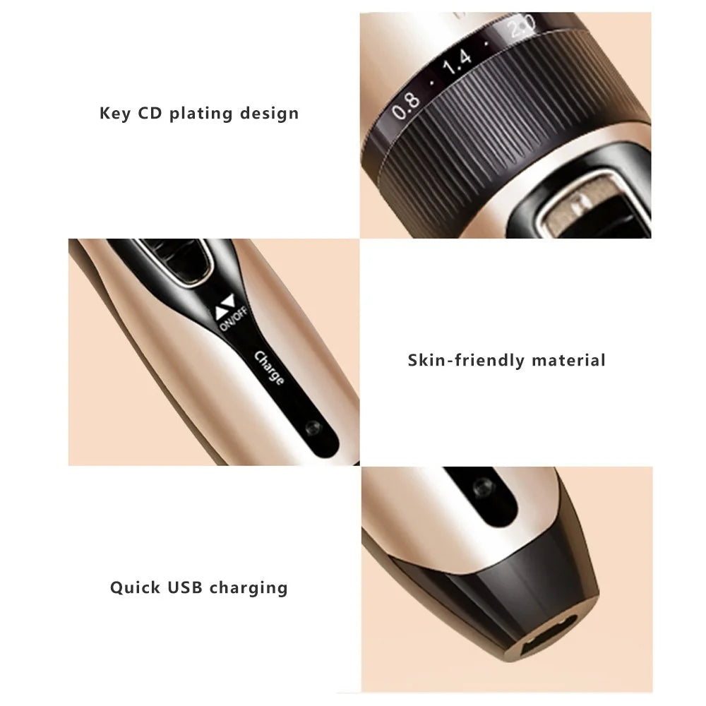 C5 Electric Clipper Professional Hair Trimmer Rechargeable Men Haircut Tool with Sponge and Comb - 5