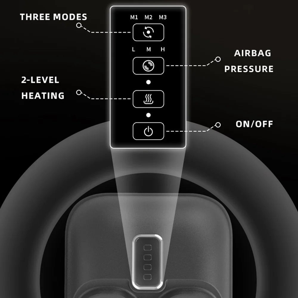 ST-6011 3 Modes Air Compression Foot Massager Heat Therapy Feet Relaxation Kneading Massage Device - EU Plug - 7