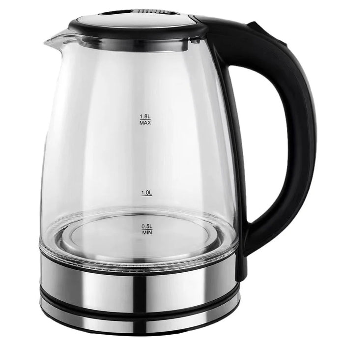 YJ-1808H High Borosilicate Glass Electric Kettle 1.8L Blue LED Fast Boiling Water Kettle (BPA Free, No FDA) - EU Plug - 2