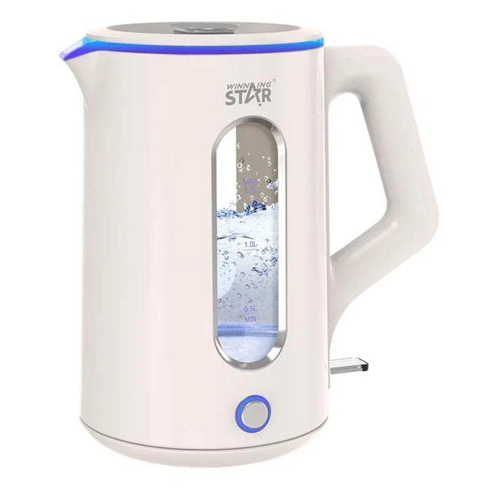 High Borosilicate Glass Electric Kettle 1.5L Double Wall 304 Stainless Steel Water Boiler (BPA Free, No FDA) - EU Plug - 1