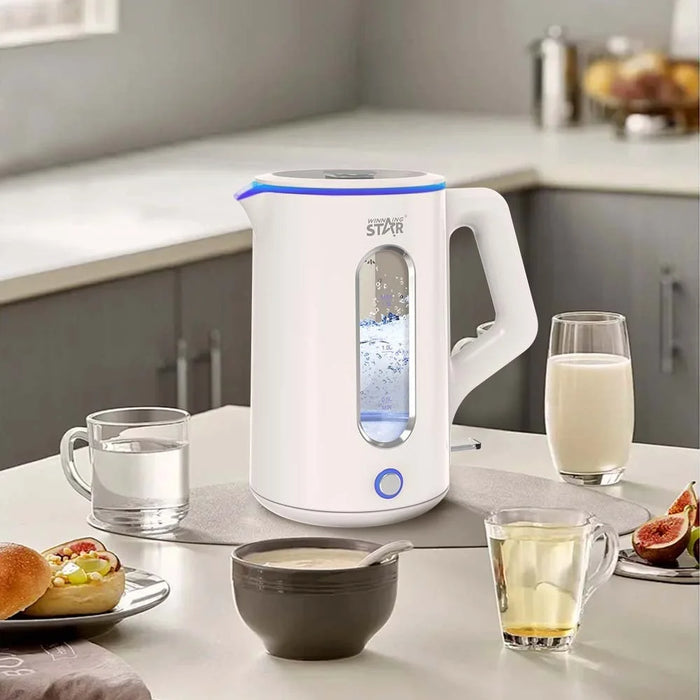 High Borosilicate Glass Electric Kettle 1.5L Double Wall 304 Stainless Steel Water Boiler (BPA Free, No FDA) - EU Plug - 4