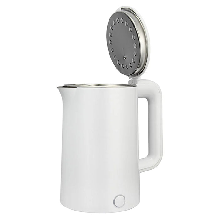 Electric Kettle 2.3L Stainless Steel Double Wall Anti-Scalding Auto Shut-Off Water Boiler, EU Plug (BPA Free, No FDA) - White - 2