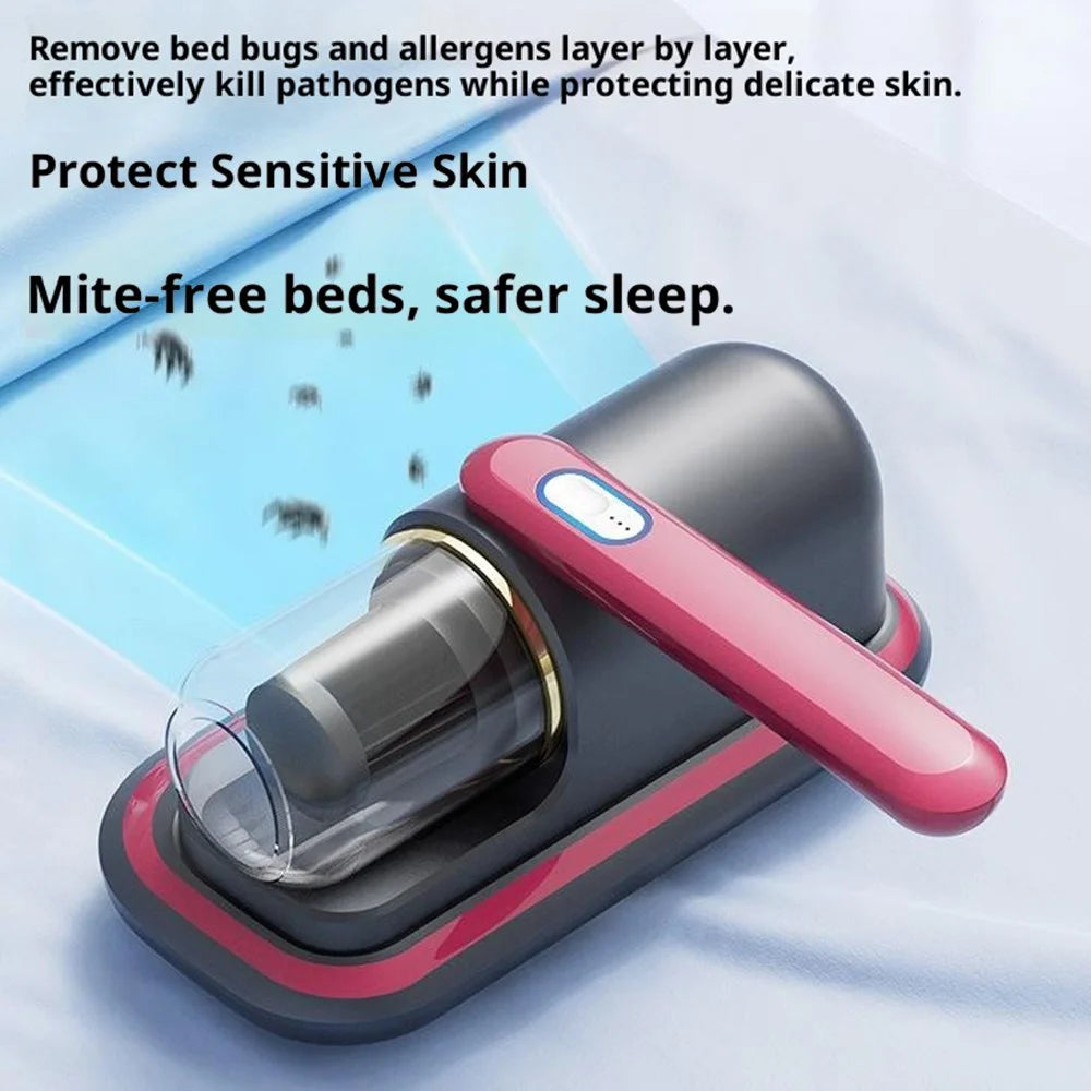 Wireless Mite Remover Ultraviolet Sterilization Machine Powerful Suction Household Mattress Bedding Cleaner - Red - 4