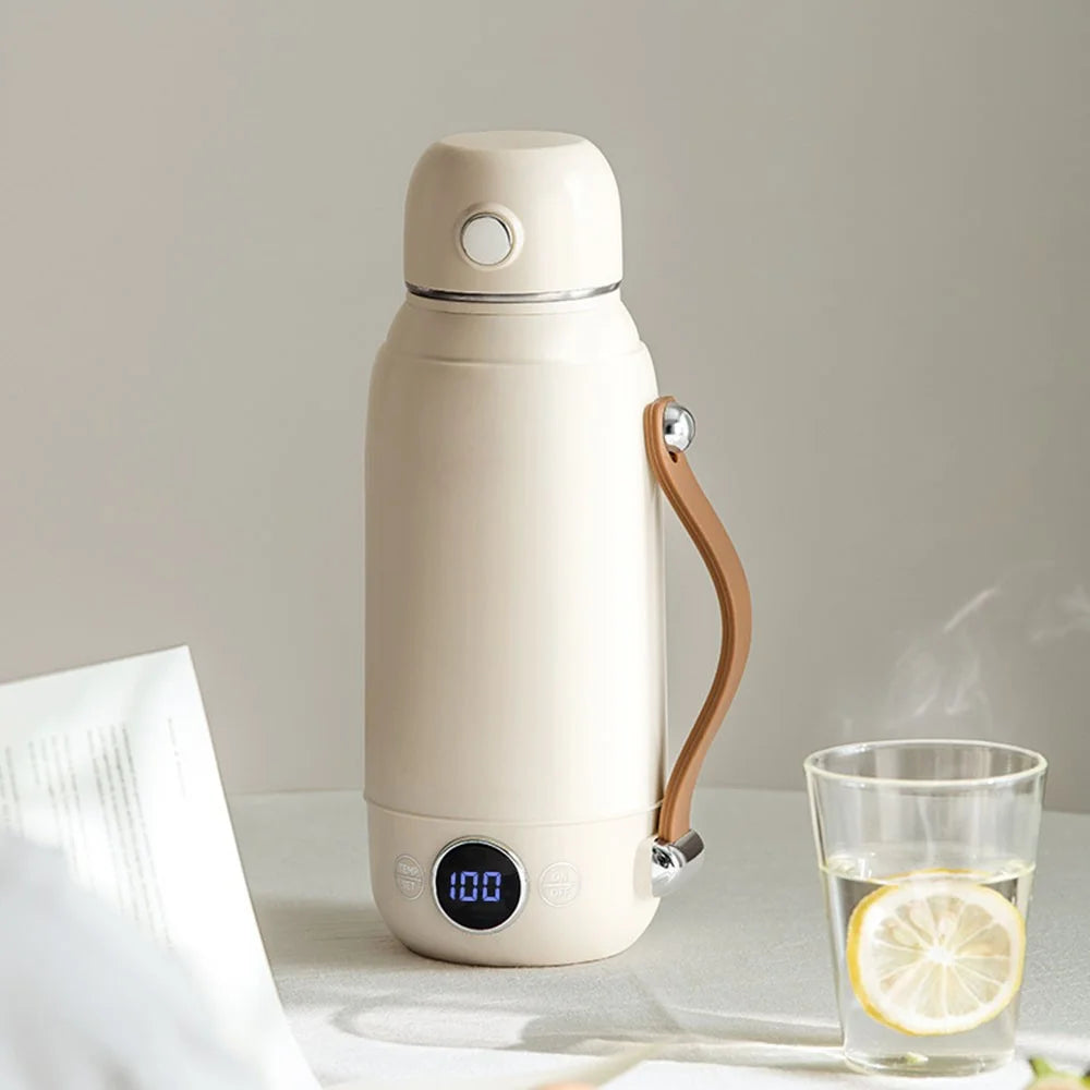 800ml Portable Electric Kettle SUS316 Stainless Steel 6 Temp Control Heating Water Kettle for Travel Office (BPA Free, No FDA) - EU Plug - 5