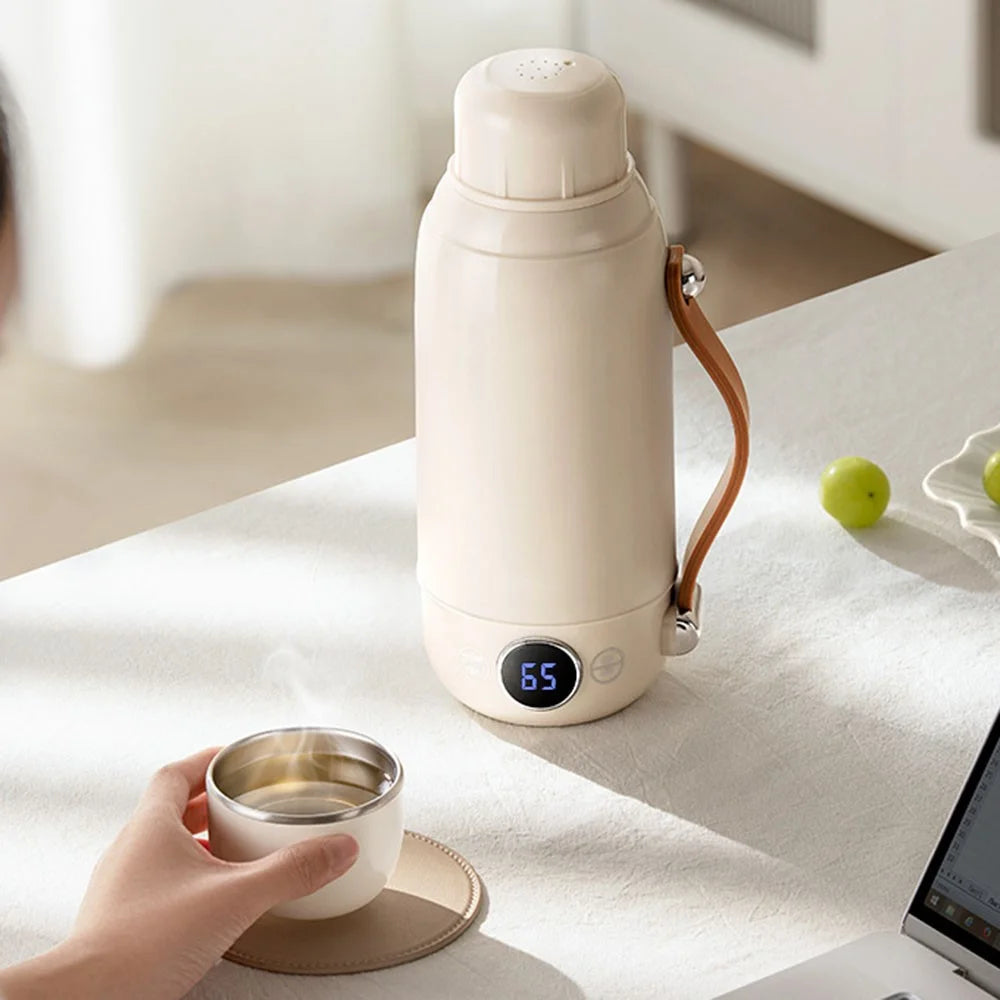 800ml Portable Electric Kettle SUS316 Stainless Steel 6 Temp Control Heating Water Kettle for Travel Office (BPA Free, No FDA) - EU Plug - 7