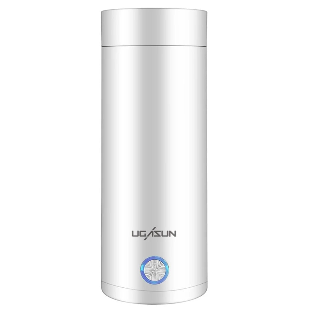 UGASUN HC-301 Portable Electric Kettle 400ml Travel Water Boiler Coffee Cup (BPA Free, No FDA), EU Plug  - White - 2