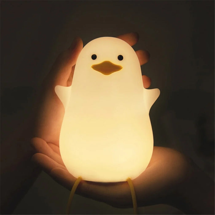 DASHING Cute Cartoon LED Night Light USB Rechargeable Phone Stand Table Lamp Home Decor - Yellow Mouth - 2