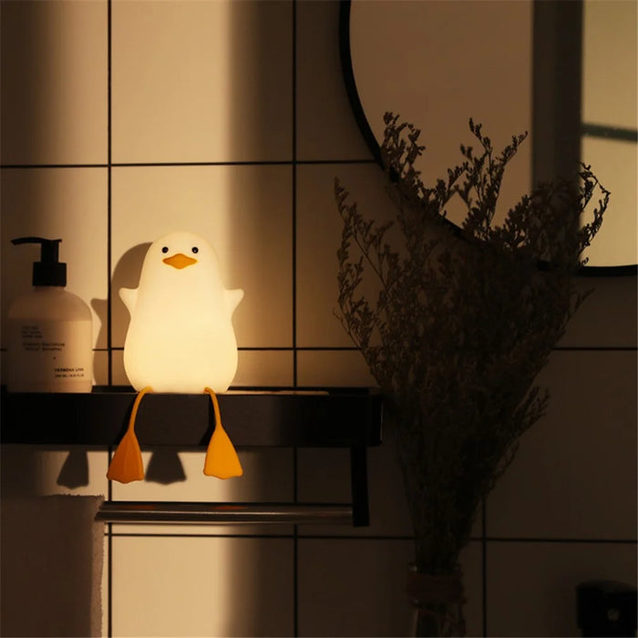 DASHING Cute Cartoon LED Night Light USB Rechargeable Phone Stand Table Lamp Home Decor - Yellow Mouth - 3