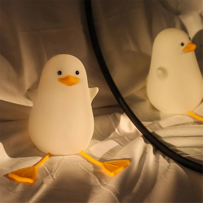 DASHING Cute Cartoon LED Night Light USB Rechargeable Phone Stand Table Lamp Home Decor - Yellow Mouth - 4