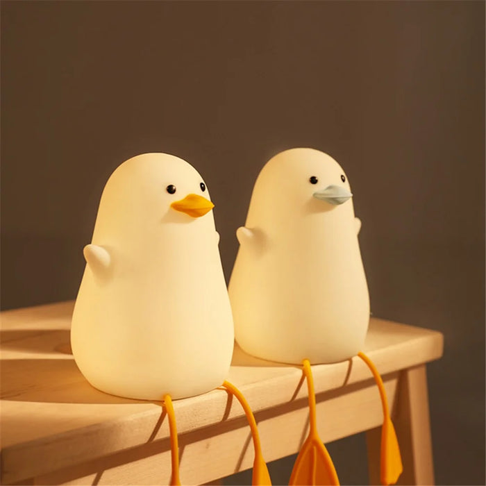 DASHING Cute Cartoon LED Night Light USB Rechargeable Phone Stand Table Lamp Home Decor - Yellow Mouth - 5