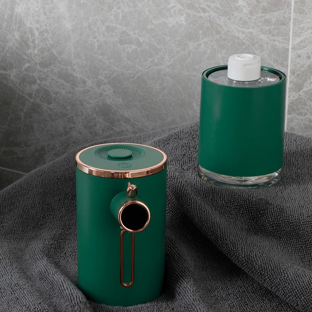 D31 Smart Touchless Soap Dispenser Automatic Sensor Hand Washer Electric Foam Washing Machine with Adjustable Level/Indoor Temperature Digital Display for Bathroom Kitchen - Green - 4