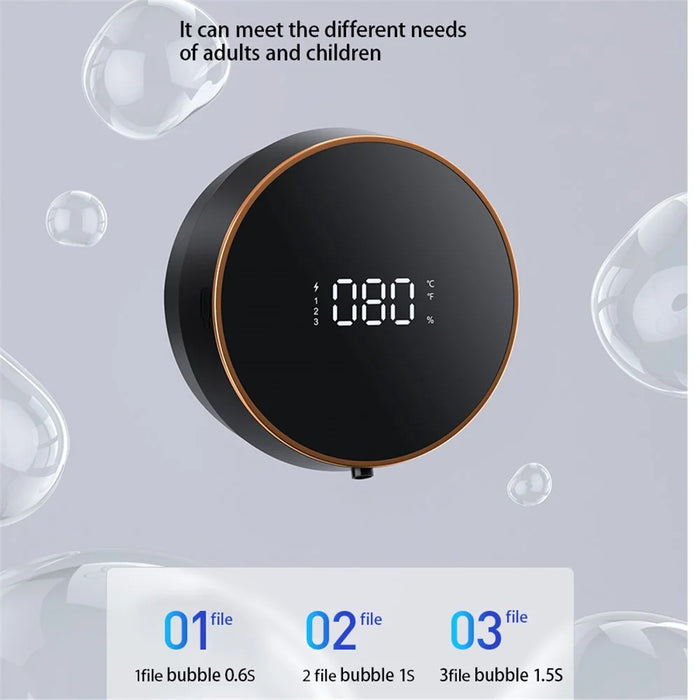 W1 Wall-mounted Soap Dispenser Smart Touchless Foam Hand Washing Automatic Infrared Sensor Soap Dispenser for Home Office Public Toilet - Black - 3
