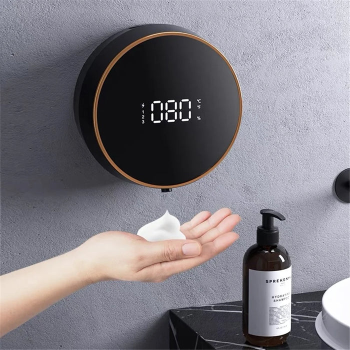 W1 Wall-mounted Soap Dispenser Smart Touchless Foam Hand Washing Automatic Infrared Sensor Soap Dispenser for Home Office Public Toilet - Black - 4