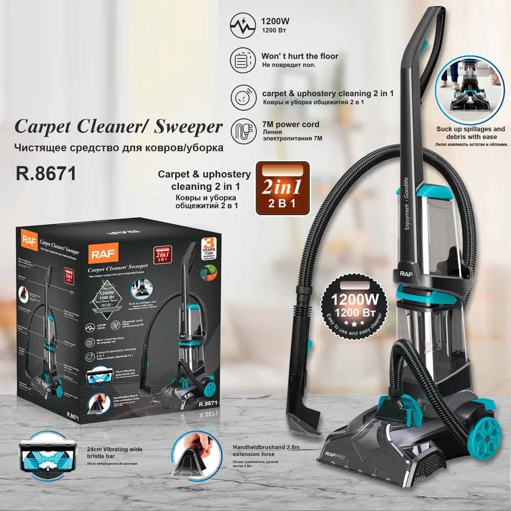 RAF R.8671 EU Plug Home Carpet Cleaner Machine with Washing and Mopping Function - 2
