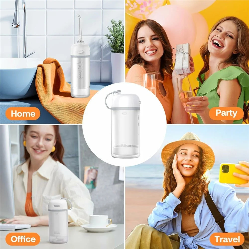BITVAE FC5260 Portable Travel Water Flosser with 4 Nozzles 150ml Tank Cordless Oral Irrigator - Black - 5